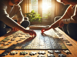 playing jigsaw puzzles encourage patience