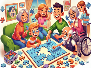 Solving jigsaw puzzles is fun for everyone.