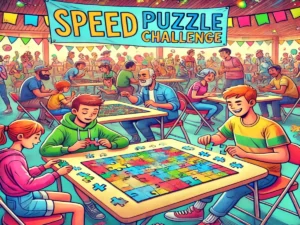 a jigsaw puzzle competition at a library, school or community center is fun for all.