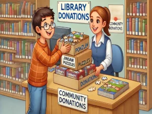 How to donate jigsaw puzzles to a library