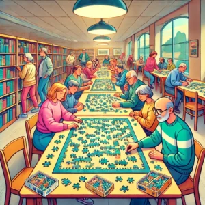 New York Public library jigsaw puzzle table