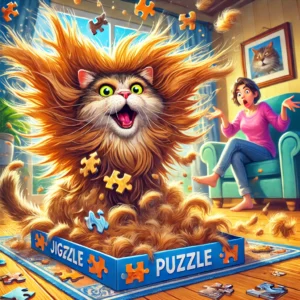 clean pet hair from jigsaw puzzles like cat hair