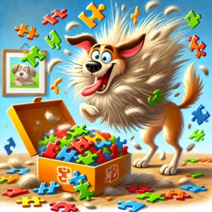 dog hair can get stuck in jigsaw puzzle pieces