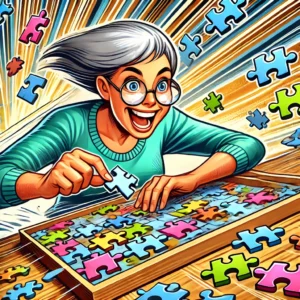 playing fast jigsaw puzzles is a fun analog activity